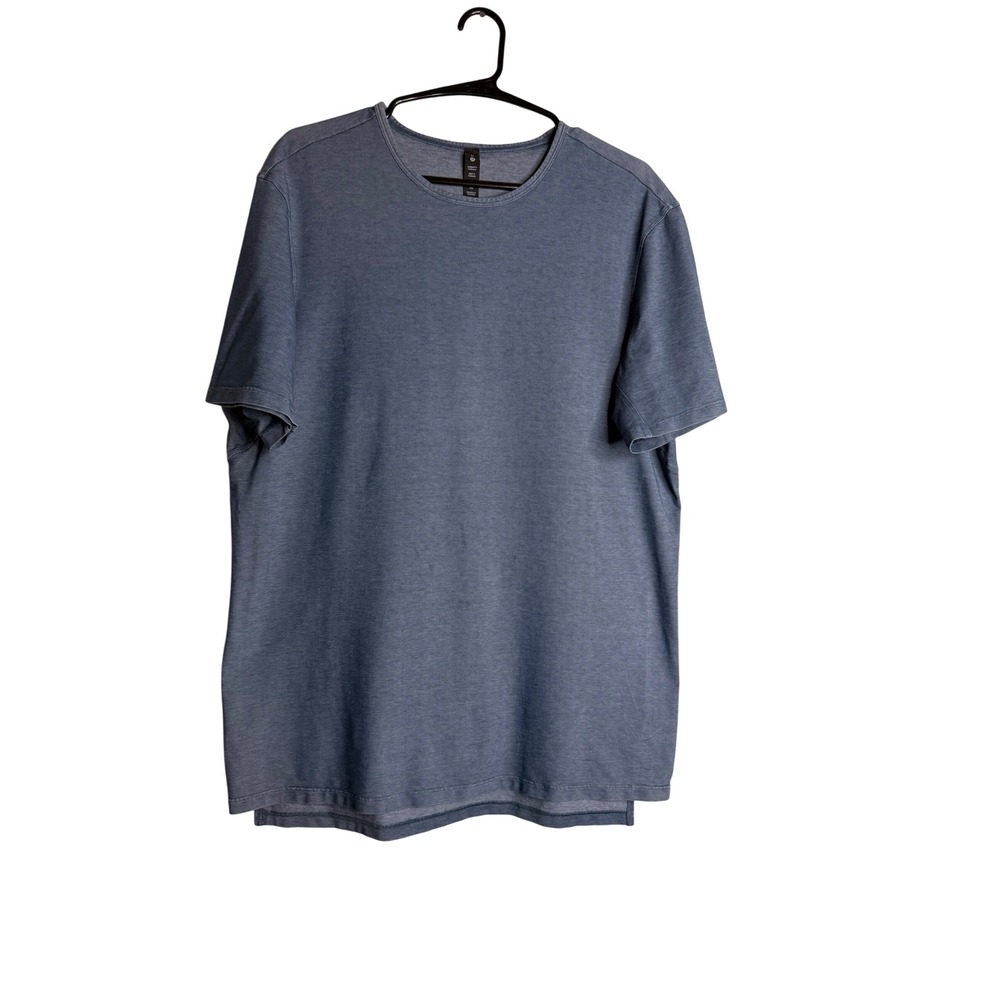 Lululemon Commission Short Sleeve T-Shirt XL Blue Wash Cotton Stretch Active Tee